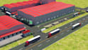 make 3d bottle water factory layout, warehouse animation render, and floor plan