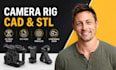 camera rig cad, youtube mount stl, streaming gear, 3d print cnc modules
