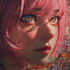 create anime illustration with dynamic pose and detail