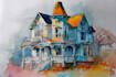 paint watercolor house portrait
