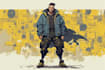 create futuristic cyberpunk character illustration