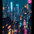 make a cyberpunk futuristic city art