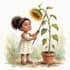 grow a sunflower children book illustration