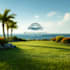 design beach landscape and lawn care logo