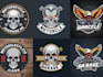 create motorcycle garage logo illustration design