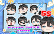 draw twitch emotes, animated chibi emotes, discord emoji for vtuber model