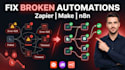 fix zapier, make com, n8n automation errors, failures, and optimize workflows
