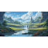 draw landscape illustration and background concept art, nft