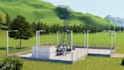 create 3d industrial microgrid power plant energy system animation