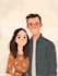 illustrate a fabulous couple portrait illustration