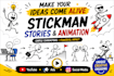 stickman animation, funny stickman, simple animation, doodle animation, minimal