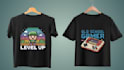 gaming and typography retro tshirt design for teespring
