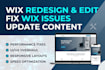 redesign wix website design wix website edit fix wix website update site content