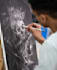 create a charcoal portrait or acrylic paintings