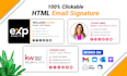 make a clickable HTML email signature and animated email signature