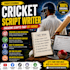 research and write cricket script