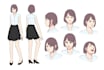 do a detailed dnd character sheet with poses expressions anime character chibi