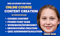 create professional online course ebook and work book