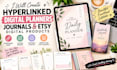 make hyperlinked digital planners, journals and etsy digital products