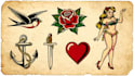 make old school tattoo in traditional tattoo style