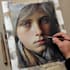 paint a real oil painting on canvas