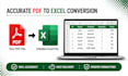 manually convert PDF to excel accurately