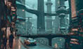 draw a cyberpunk city illustrations
