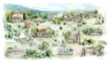 do custom watercolor wedding map
