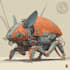 desing a unique mecha robot illustration
