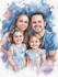 make watercolor family portrait