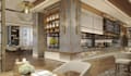 upscale 3d elevated dining hall,eatery space,cafe bar render,restaurant interior