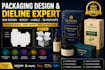 create packaging dieline, box packaging design, diecut, label and 3d mockup