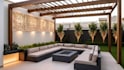 create 3d backyard landscape design with pool, patio, deck and pergola
