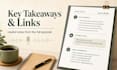 write SEO podcast show notes with timestamps and key takeaways
