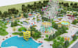 create 3d amusement park masterplan,theme park design,children playground render