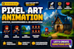 create pixel art animation sprite sheet 2d pixel art pixel background game art