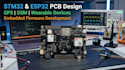 design pcb and develop stm32, esp32 firmware for gps, GSM, and wearable devices