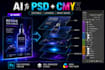 convert ai images into layered PSD cmyk print ready files
