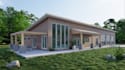design 3d modern farmhouse, barndominium, rustic barn house rendering