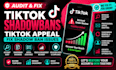 audit and fix tiktok shadowbans, tiktok appeal, fix shadow ban issues
