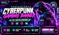 design cyberpunk gaming banner for twitch