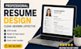 create a professional ats friendly resume and CV design