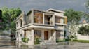 transform 2d plan into 3d house exterior model, flat roof design, home visualize