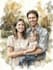 create a watercolor family portrait