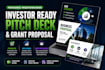 design business pitch deck grant proposal pitch deck presentation design