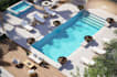 design luxury 3d backyard landscape and pool rendering