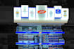 create modern posm and shelf display design