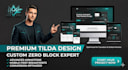 design a premium tilda website with custom zero block animation