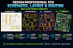 design engineering pcb schematic, layout and routing for electronic circuits