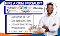 setup hubspot crm dynamic365 automate zoho crm zapier clickup active campaign